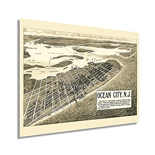 Vintage 1903 Ocean City NJ Map