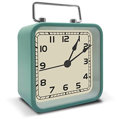 Vintage Analog Silent Alarm Clock with Night Light