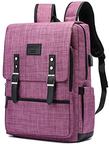 Vintage Anti Theft Laptop Backpack with USB Port