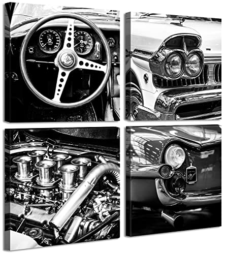 Vintage Car Posters - Black and White Wall Art