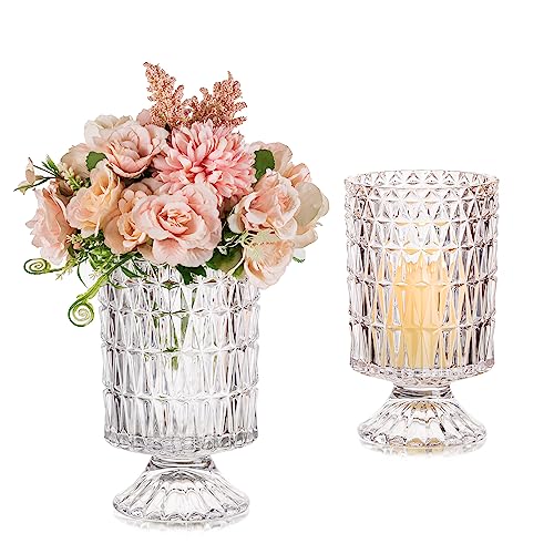 Vintage Crystal Clear Glass Vase for Home Decor