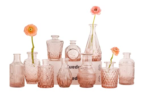 Vintage Glass Bud Vase Set
