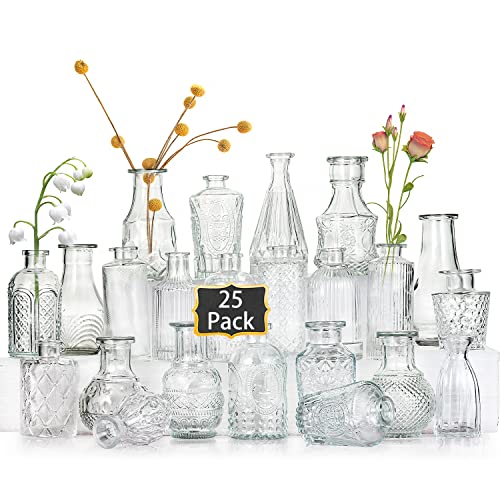 Vintage Glass Bud Vases Set of 25