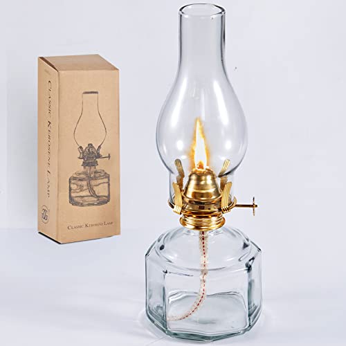 Vintage Glass Kerosene Oil Lamp for Home Lighting