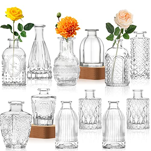 Vintage Glass Vase Bud Vase Set