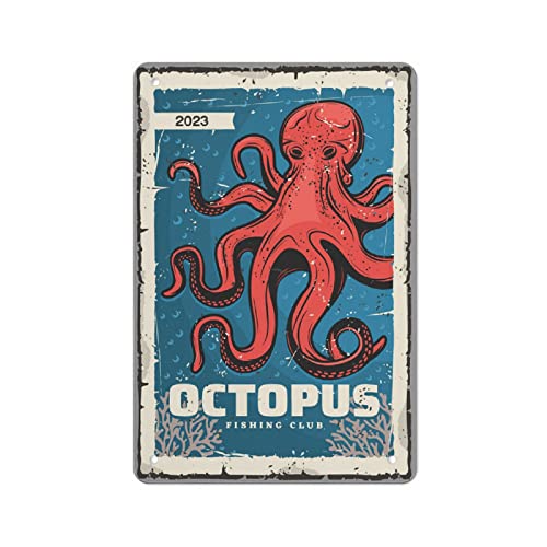 Vintage Octopus Metal Poster Sign
