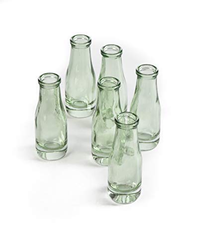 Vintage-style Green Glass Bud Vases