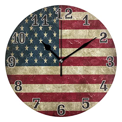 Vintage USA American Flag Wall Clock