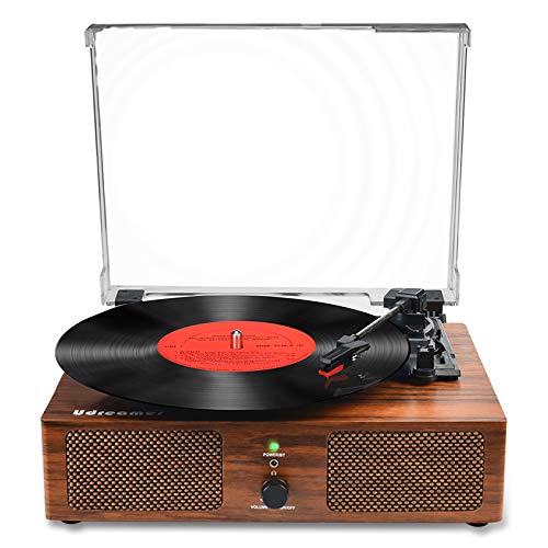 Vintage Wireless Turntable with Built-in Speakers and USB