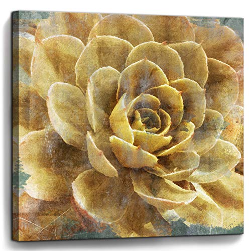 Vintage Yellow Flowers Canvas Artwork