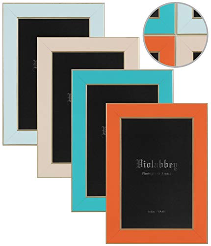 VIOLABBEY Colorful 4x6 Picture Frames Set of 4