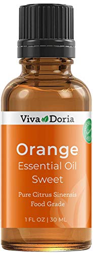 Viva Doria 100% Pure Sweet Orange Essential Oil, Undiluted, Food Grade, USA Orange Oil, 30 mL (1 Fl Oz)