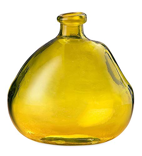 Vivaterra Askew Recycled Glass Balloon vase, Green