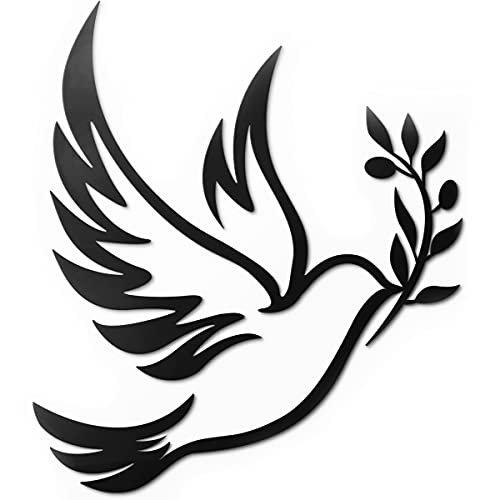 Vivegate Dove of Peace Olive Branch Metal Wall Art