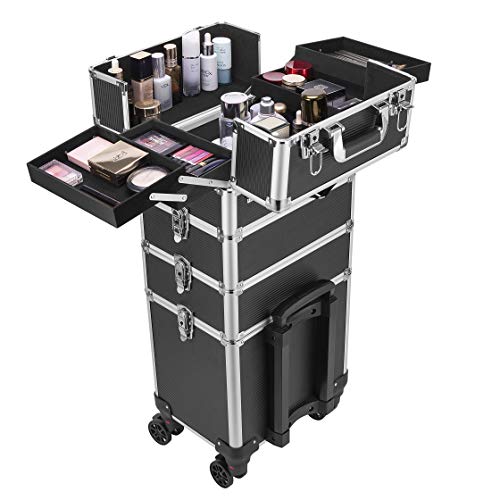 VIVOHOME 4 in 1 Makeup Rolling Train Case