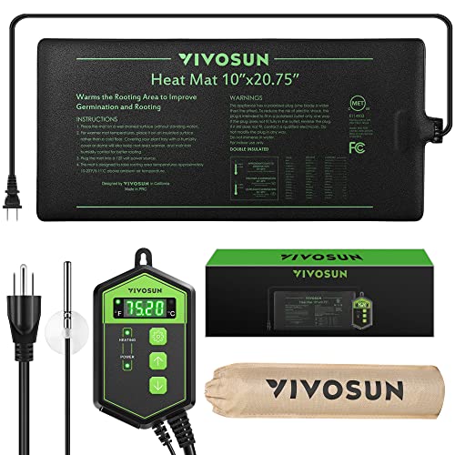 VIVOSUN Seedling Heat Mat and Digital Thermostat Combo