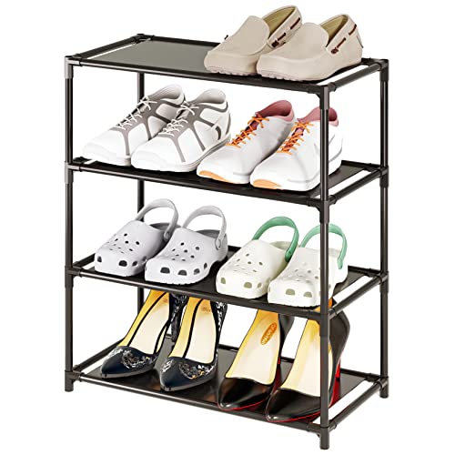 VASAGLE 5 Tier Extra Long Shoe Rack, 39.4 Inches Shoe Organizer with 8 Side  Pockets, Shoe Shelf for Closet Entryway, with 4 Fabric Shelves, Steel