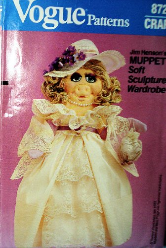 Vogue 8723 Victorian Clothes for Miss Piggy Soft Sculpture Doll Sewing Pattern