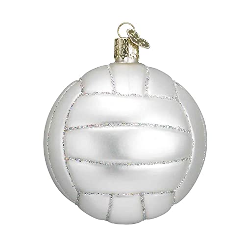 Volleyball Glass Ornament