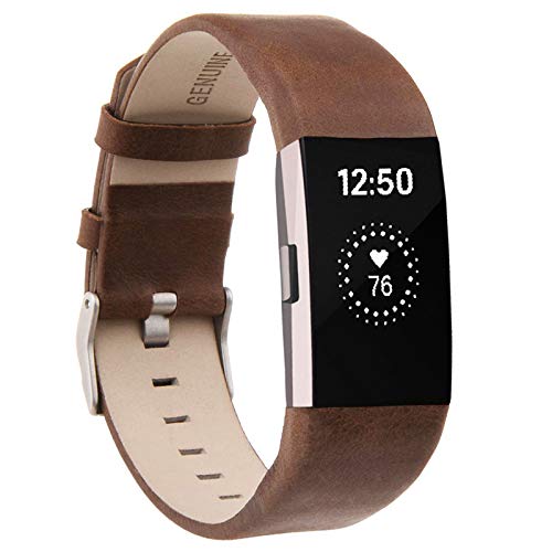 VOMA Leather Replacement Wristbands for Fitbit Charge 2
