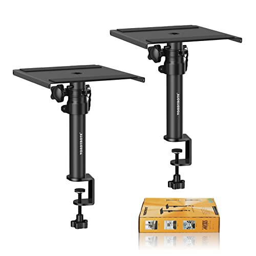 Vondynote Set of 2 Desktop Clamp Speaker Stands Short Studio Monitor Stands Height Adjustable