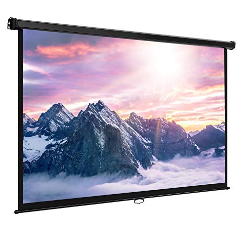 VonHaus 80 Inch Projector Screen - Manual Pull Down