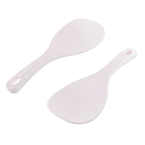 Vonty Plastic Non Stick Rice Paddle Spoon 7.4 Inch, White B