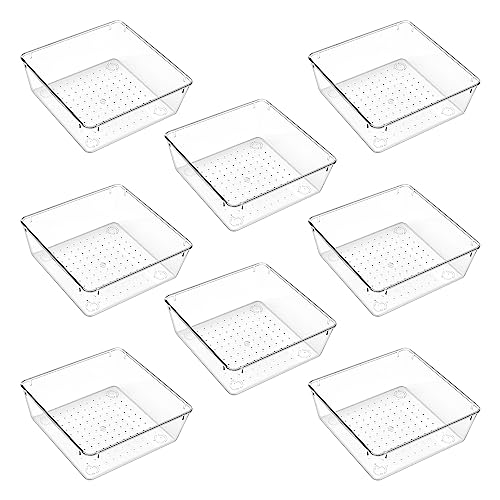 Vtopmart 8 Piece 6" x 6" Square Clear Plastic Drawer Organizer