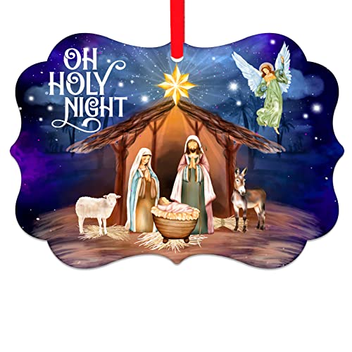 WaaHome Nativity Scene Christmas Ornaments - Beautiful Religious Gift for Christmas Tree Decorations