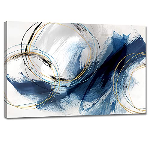 Wall Art Canvas Abstract Art Paintings Blue Fantasy Colorful Graffiti on White Background Modern Artwork Decor for Living Room Bedroom Kitchen 36x24in