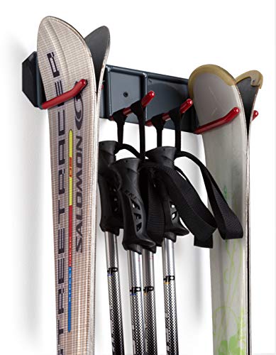Wall Mounted Rack Organizer for Skis and Poles