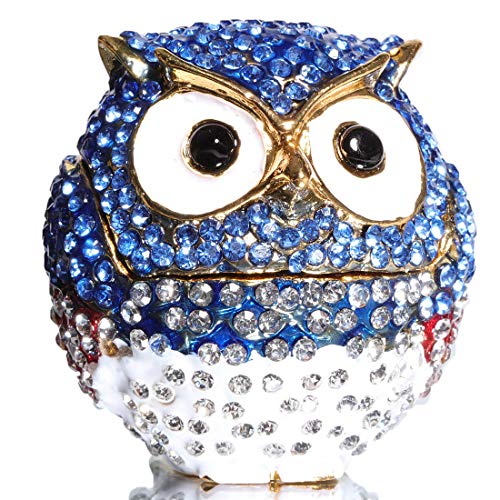 Waltz&F Diamond Light Blue Owl TrinketBox