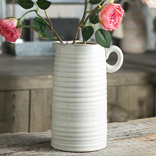 WANYA White Ceramic Vase for Home Decor
