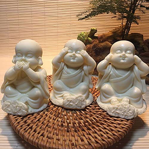 WANZPITS Three Buddhist Monk Figurines Set