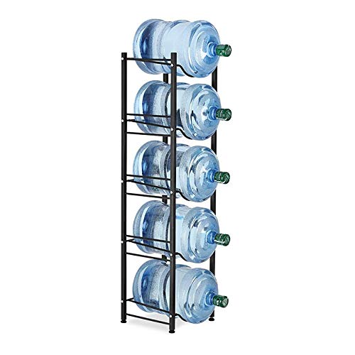 Water Cooler Jug Rack: 5-Tier Heavy Duty Water Bottle Holder Storage Rack
