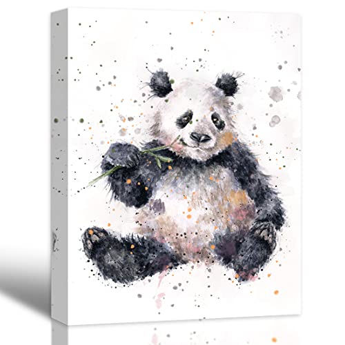 Watercolor Panda Canvas Print Wall Art