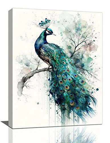 Watercolor Peacock Wall Art