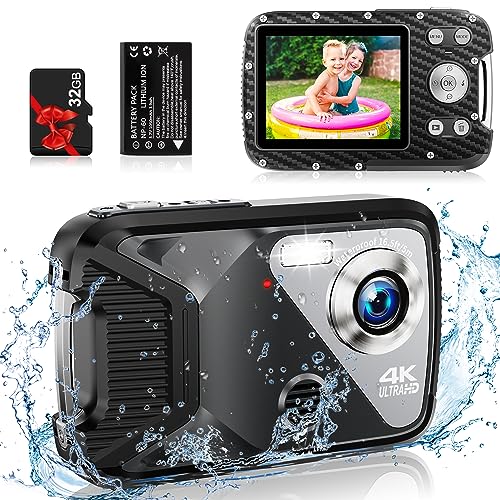 Waterproof Camera 4K 36MP Compact Portable Camera