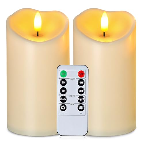 Waterproof Flameless Candles with Remote, Set of 2