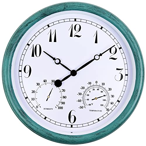 Waterproof Wall Clock with Thermometer and Hygrometer