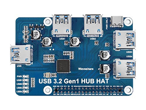 Waveshare USB 3.2 Gen1 HUB HAT for Raspberry Pi
