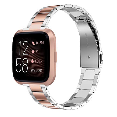 Wearlizer Stainless Steel Bands for Fitbit Versa
