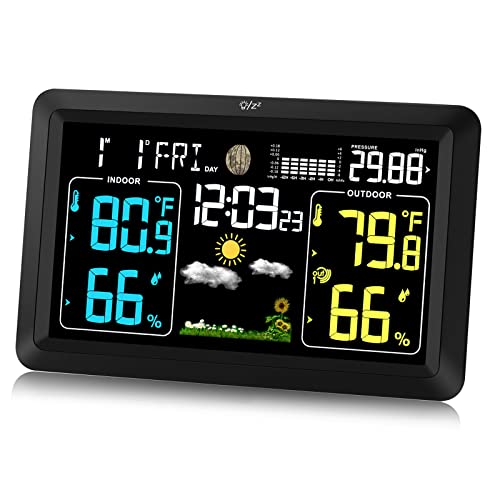 Weather Station with Atomic Clock Indoor Outdoor Thermometer