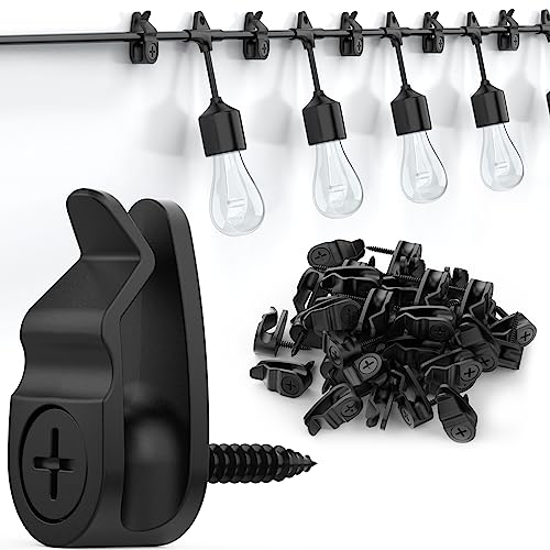 Weatherproof Outdoor Light Hooks - 50 Pack. Hang with Confidence!