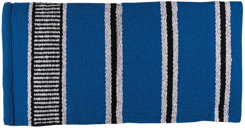 Weaver Leather Double Weave Saddle Blanket, Blue/Gray/Black, 32 x 64