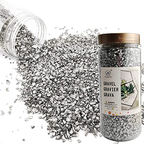 Wedding Decor Crushed Silver Glass Sand Pearlized Gravel Reflective Pebble Stone