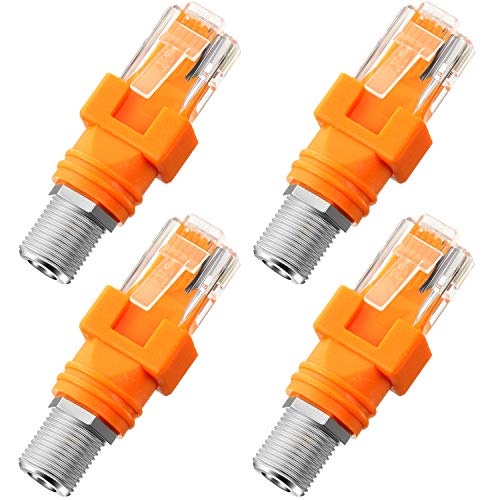 Weewooday 4 Pieces RF to RJ45 Converter Adapter