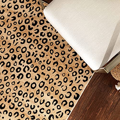 Well Woven Dulcet Leopard Black Ivory Animal Print Area Rug 2'7" x 3'11"