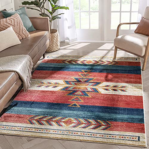 Well Woven Dustin Crimson Southwestern Medallion Area Rug