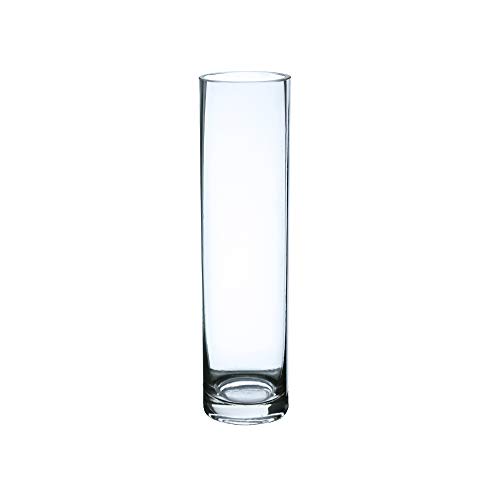 WGV Cylinder Bud Vase, Width 2", Height 8", Clear Skinny Narrow Standard Hurricane Floral Container Centerpiece for Wedding Party Event Home Office Decor, 1 Piece